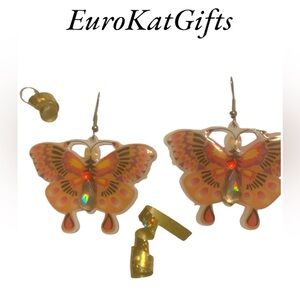 Hand Crafted Butterfly Earrings - Multicolor
